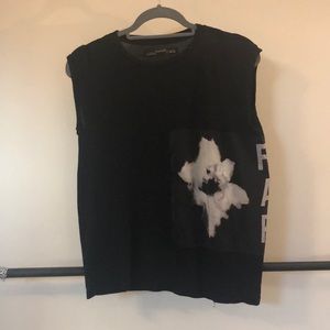 Allsaints black top with flower detail